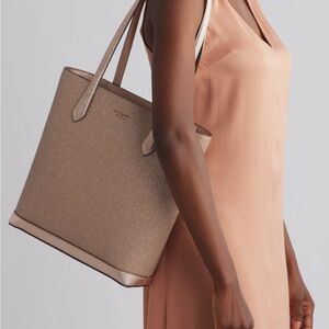 Kate Spade•Glitter Tinsel Tote Bag•Rose Gold•NWOT